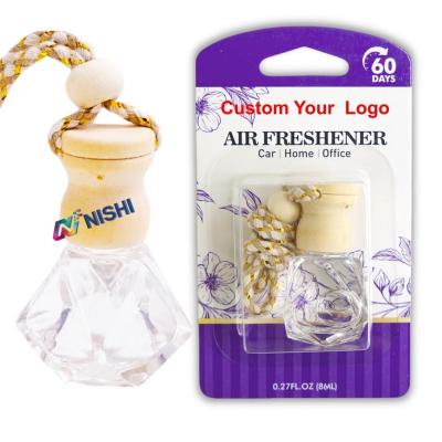 Transparent diamond shaped bottle Car Perfume